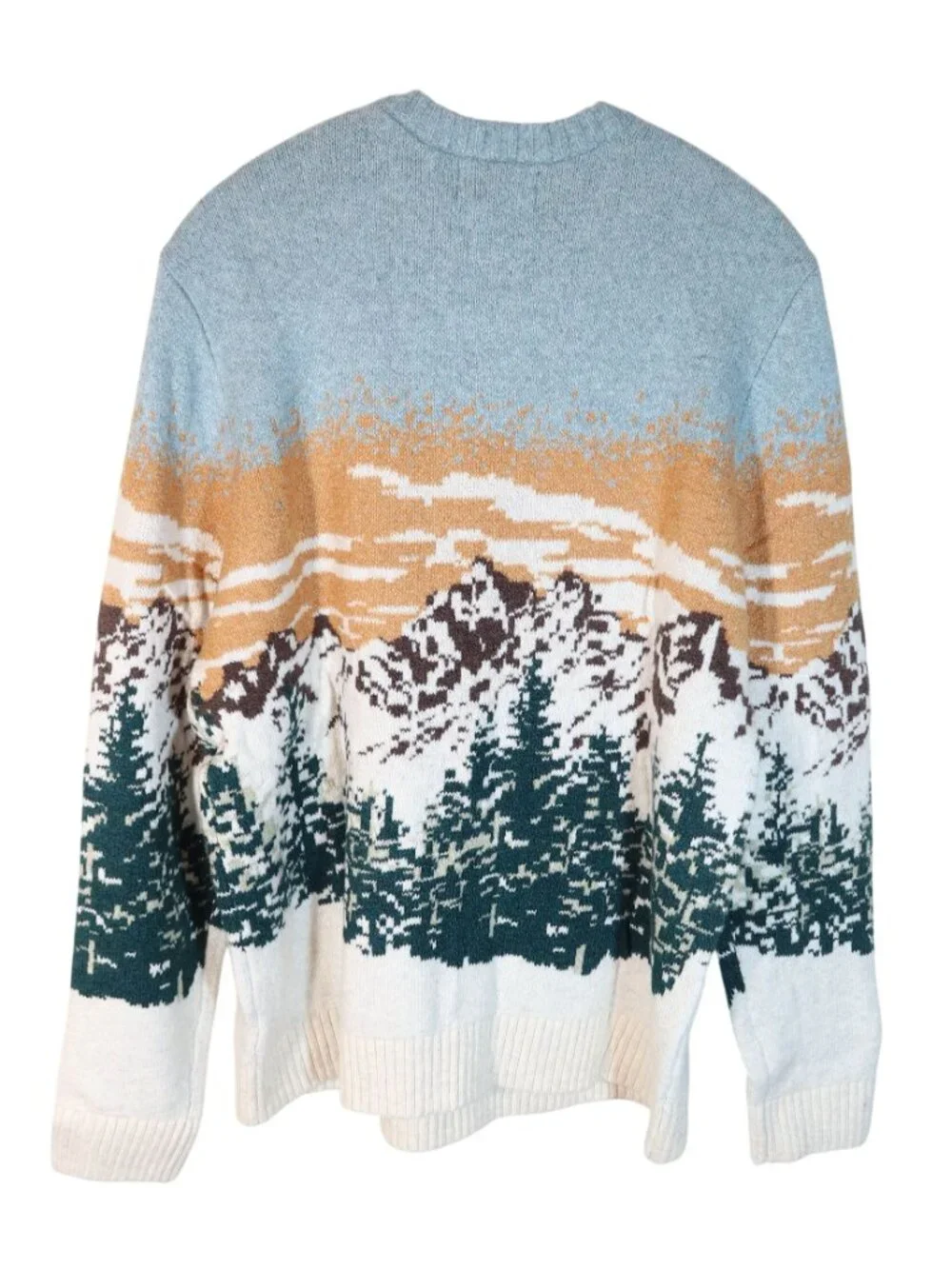 OLD NAVY So Soft Mountain Landscape Pullover Sweater Size L New Gorpcore Cabin